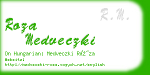 roza medveczki business card